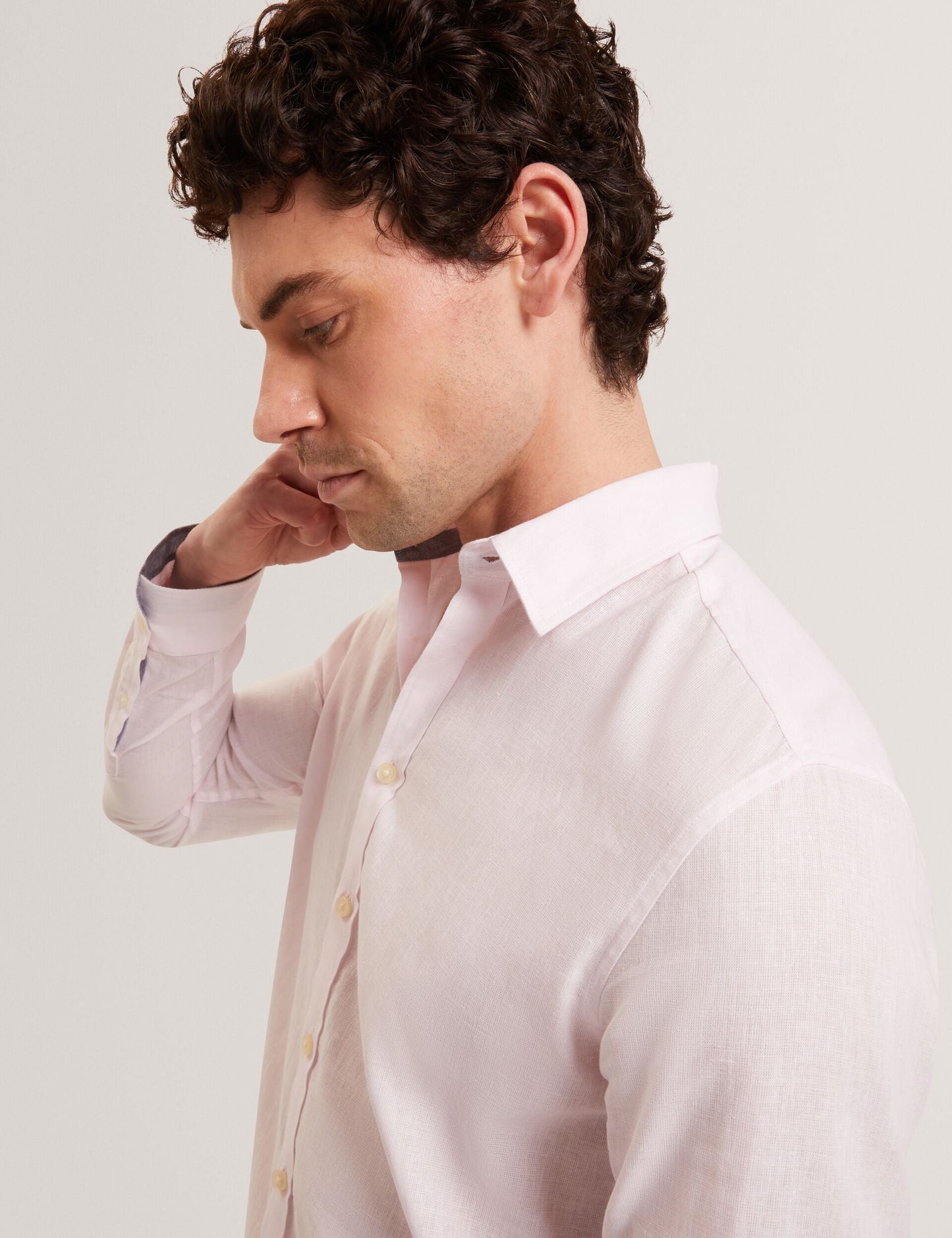 Ted Baker PRYNN Linen Cotton Woven Long Sleeve Shirt