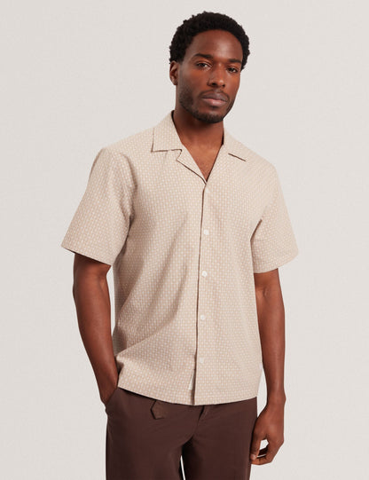 Ted Baker MERRIK Relaxed Geo Stitch Short Sleeve Shirt
