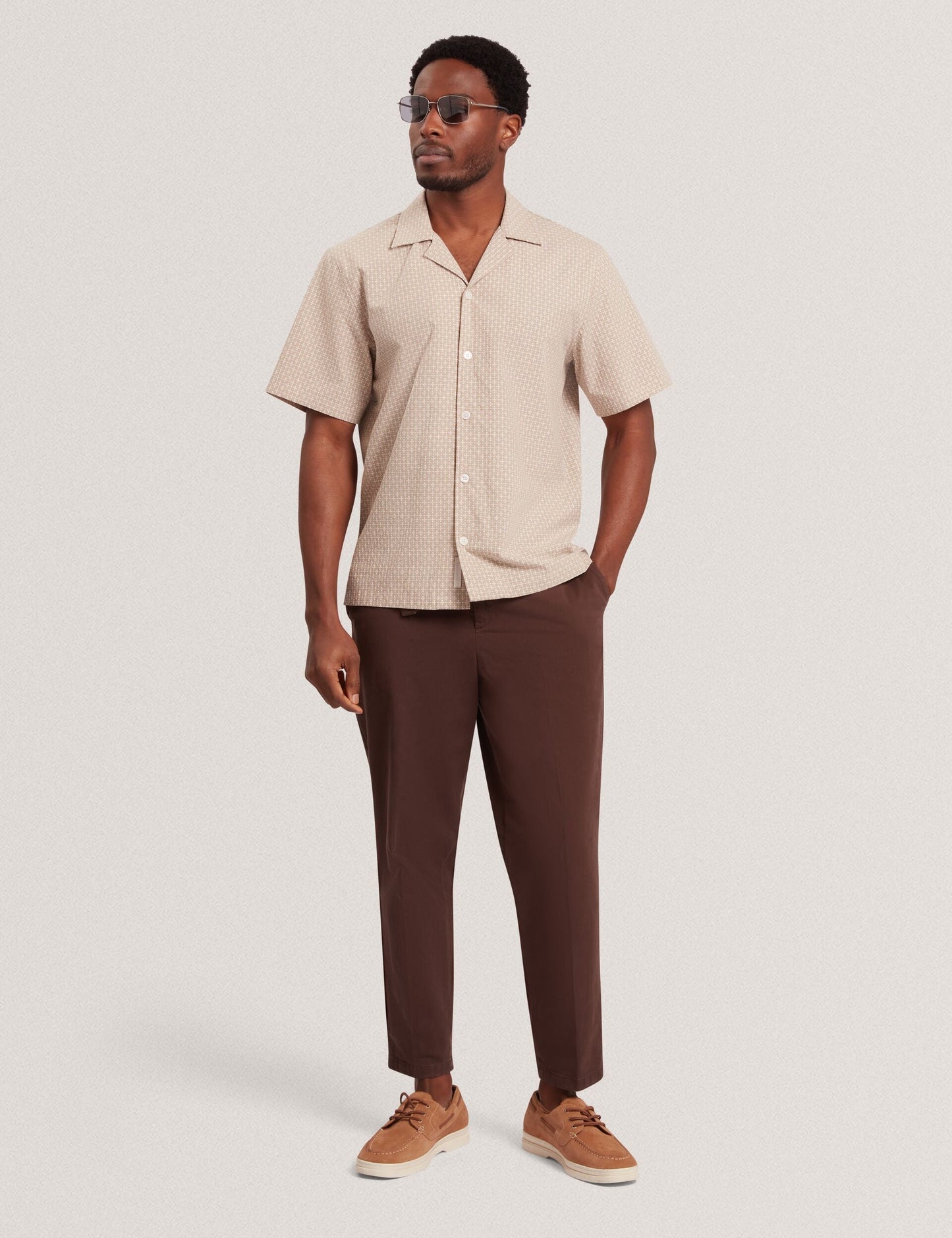 Ted Baker MERRIK Relaxed Geo Stitch Short Sleeve Shirt