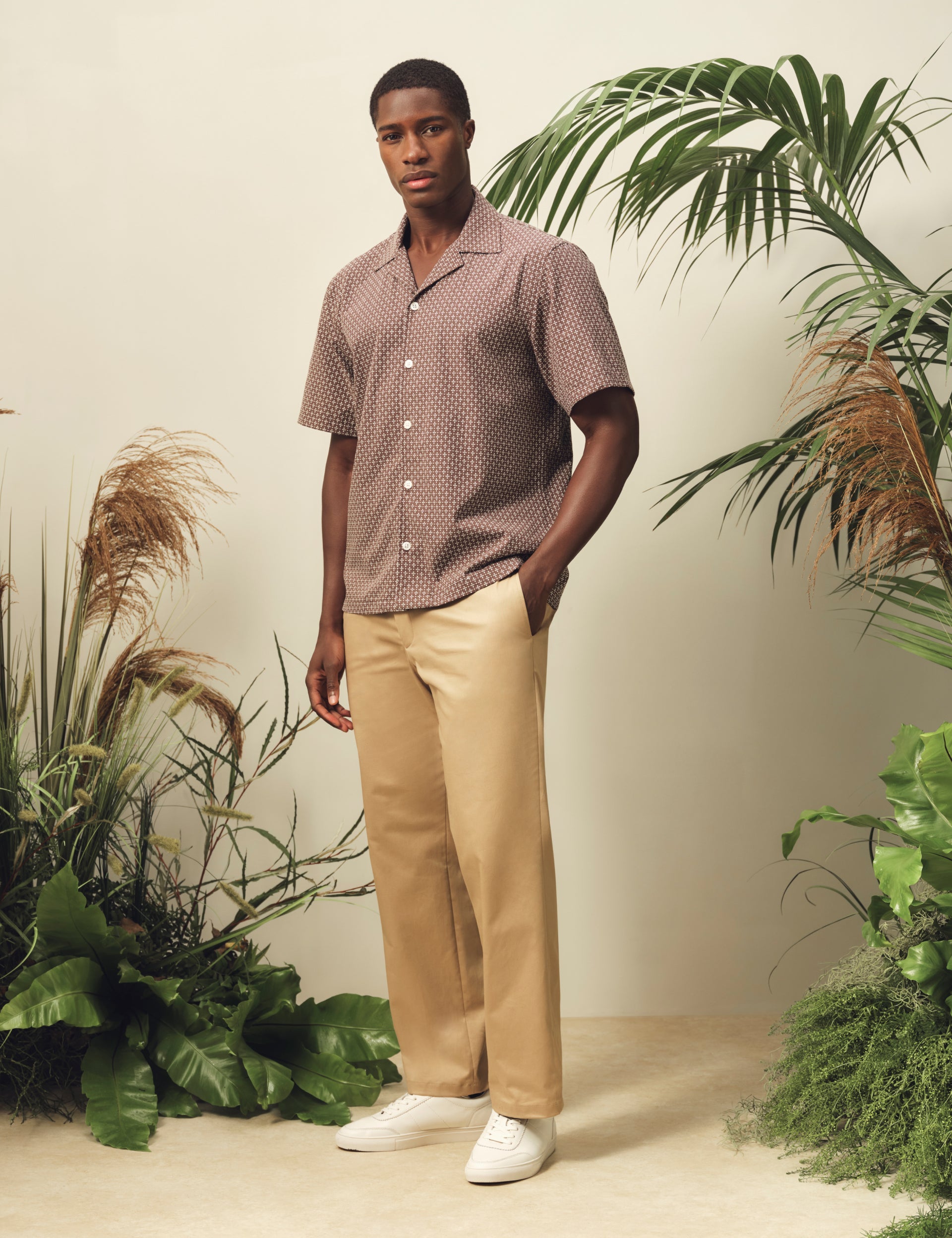 Ted Baker MERRIK Relaxed Geo Stitch Short Sleeve Shirt