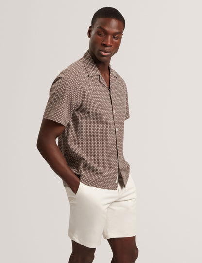 Ted Baker MERRIK Relaxed Geo Stitch Short Sleeve Shirt