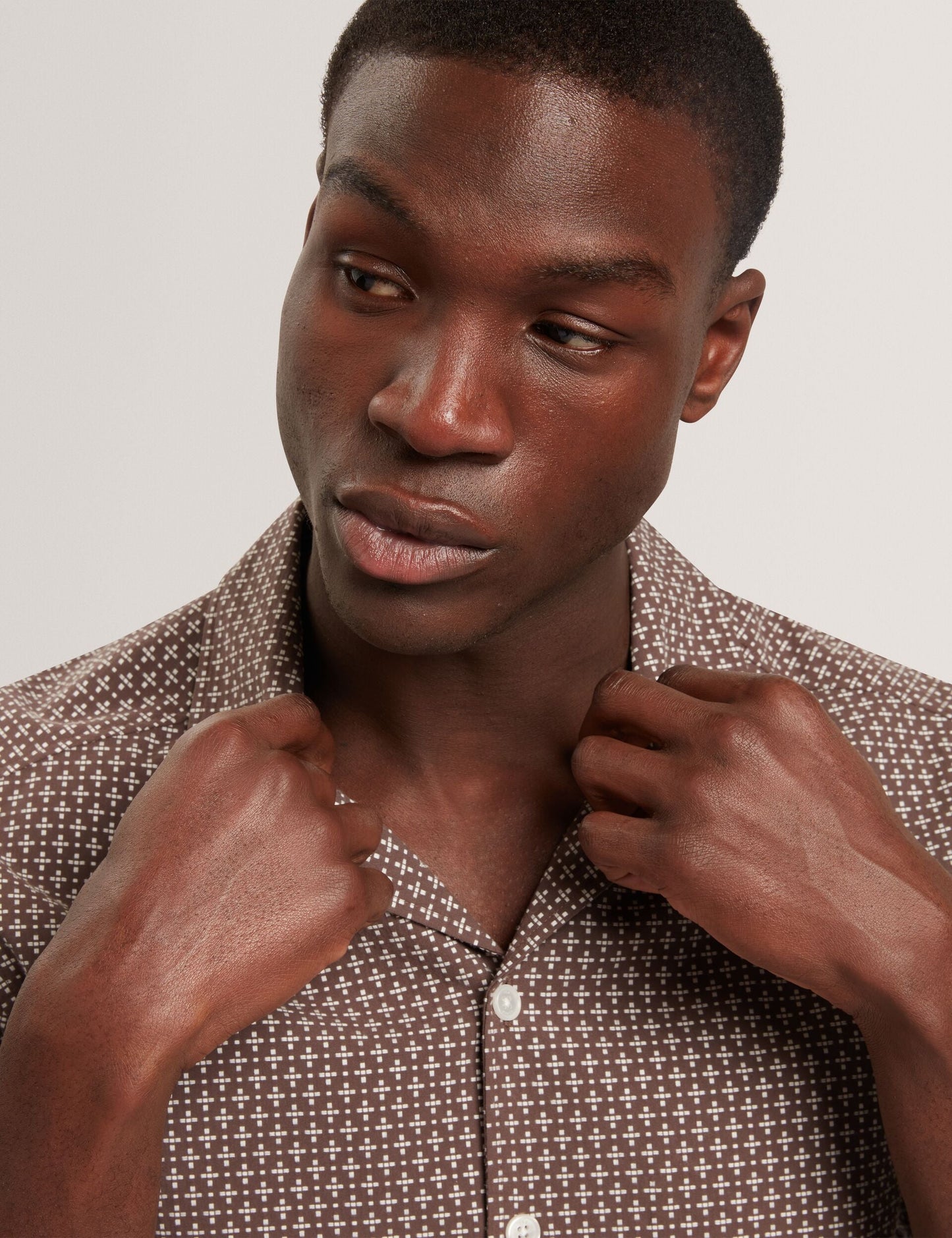 Ted Baker MERRIK Relaxed Geo Stitch Short Sleeve Shirt