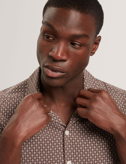 Ted Baker MERRIK Relaxed Geo Stitch Short Sleeve Shirt