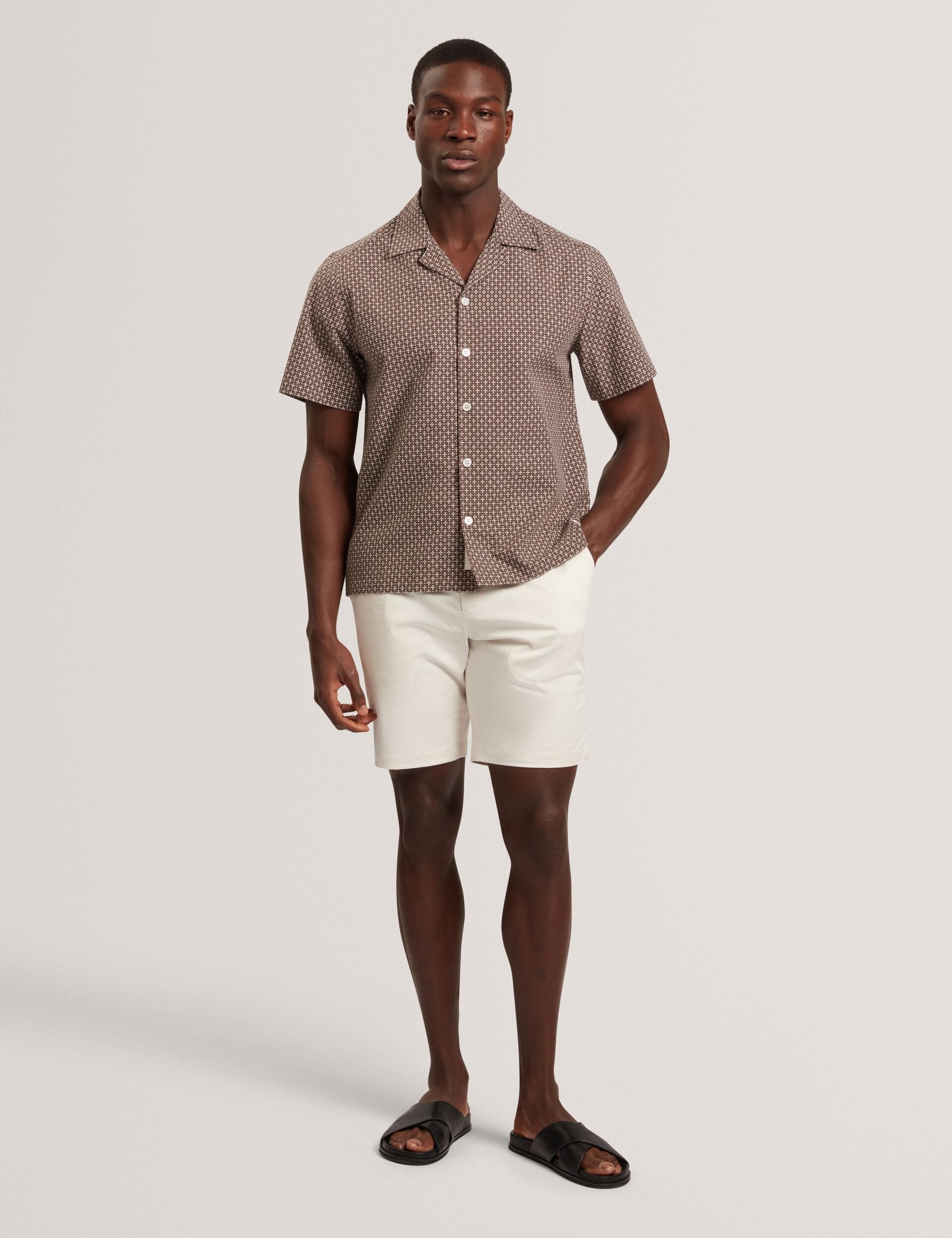 Ted Baker MERRIK Relaxed Geo Stitch Short Sleeve Shirt