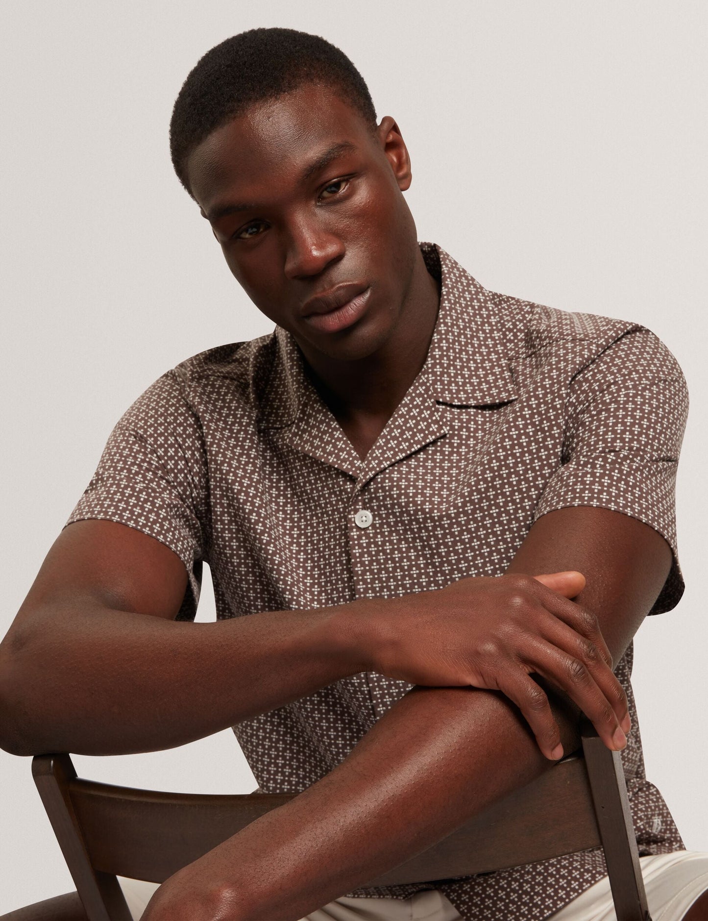 Ted Baker MERRIK Relaxed Geo Stitch Short Sleeve Shirt