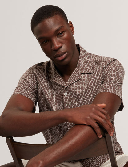 Ted Baker MERRIK Relaxed Geo Stitch Short Sleeve Shirt