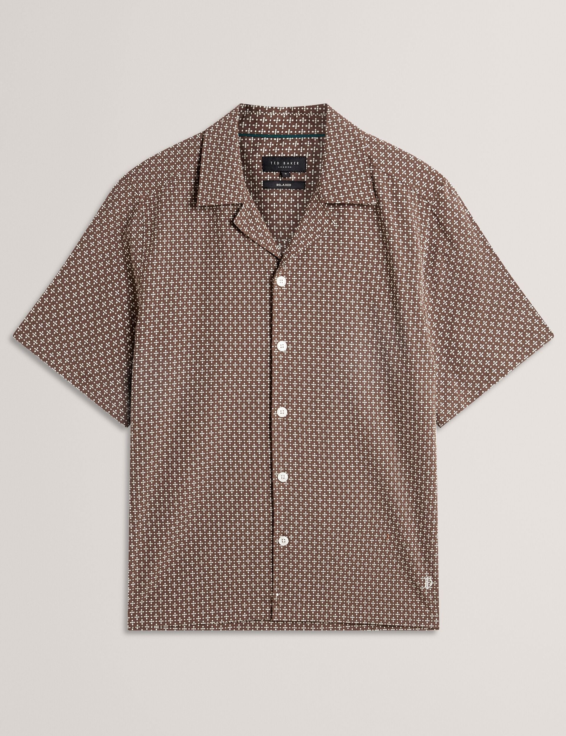 Ted Baker MERRIK Relaxed Geo Stitch Short Sleeve Shirt