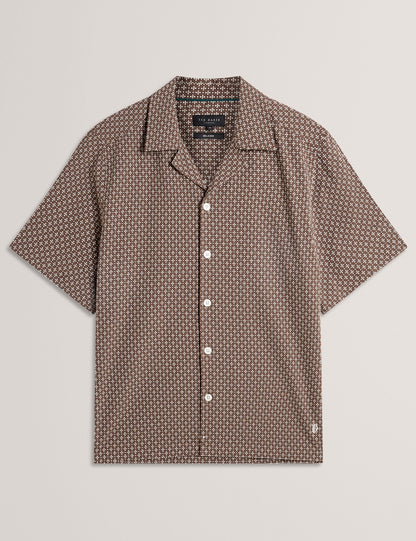 Ted Baker MERRIK Relaxed Geo Stitch Short Sleeve Shirt