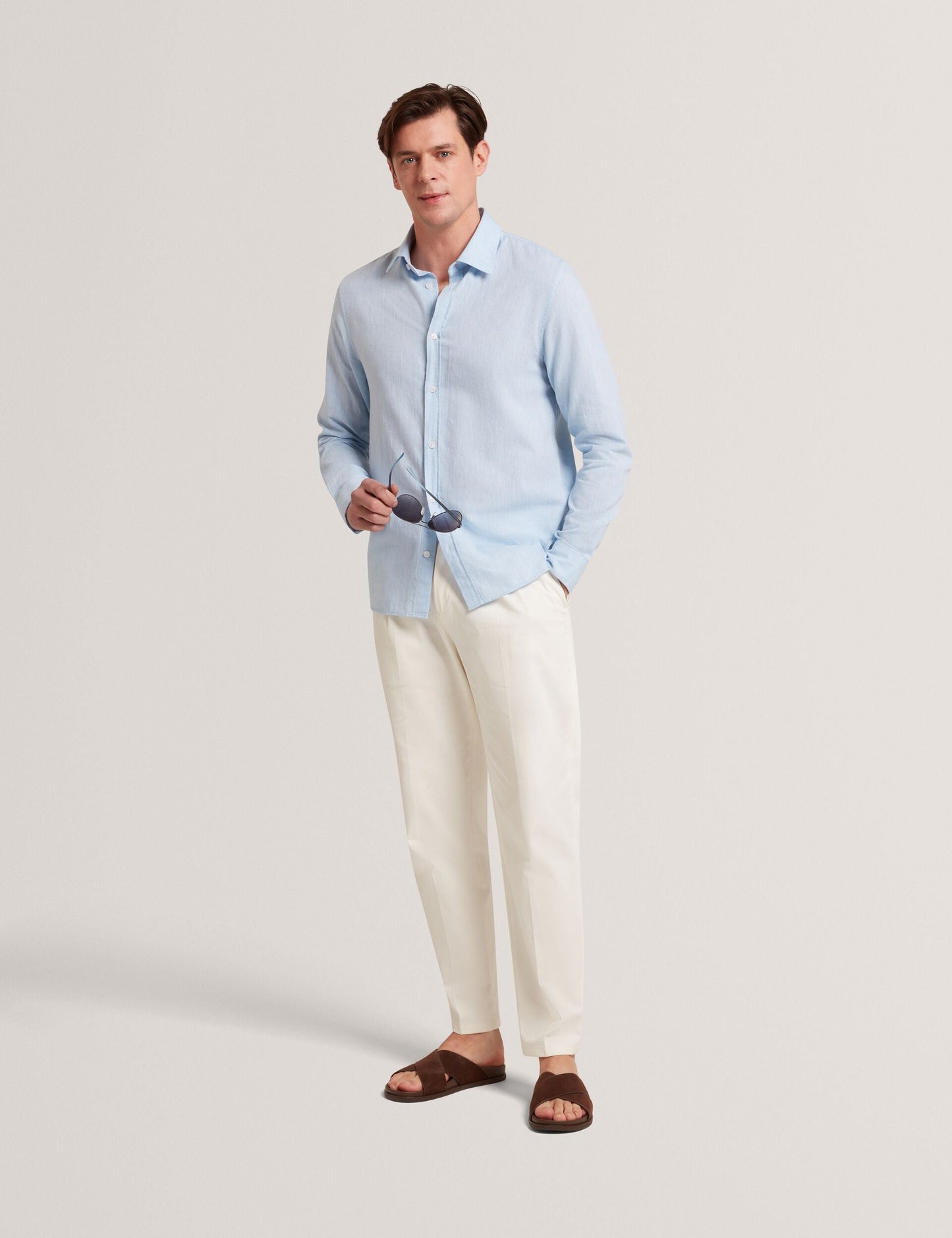Ted Baker PRYNN Linen Cotton Woven Long Sleeve Shirt