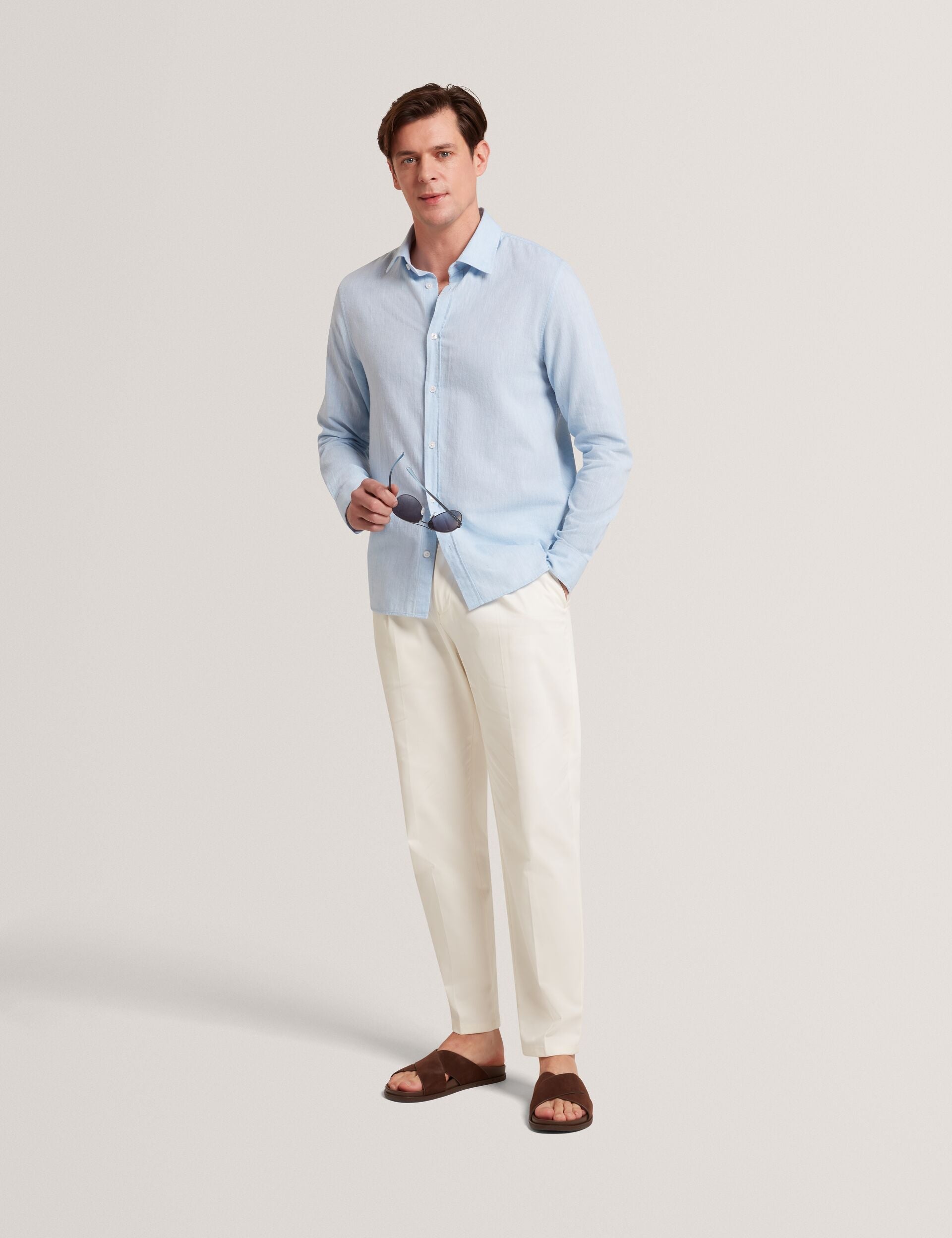 Ted Baker PRYNN Linen Cotton Woven Long Sleeve Shirt