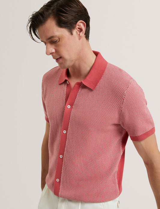 Ted Baker NOLIVA Textured Stitch Knitted Button-Through Shirt