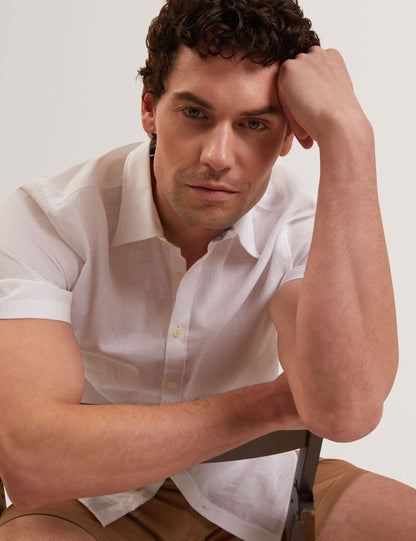 Ted Baker WRYTE Short Sleeve Linen Cotton Woven Shirt
