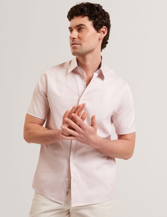 Ted Baker CAMBAY Geometric Leaf Print Short Sleeve Shirt