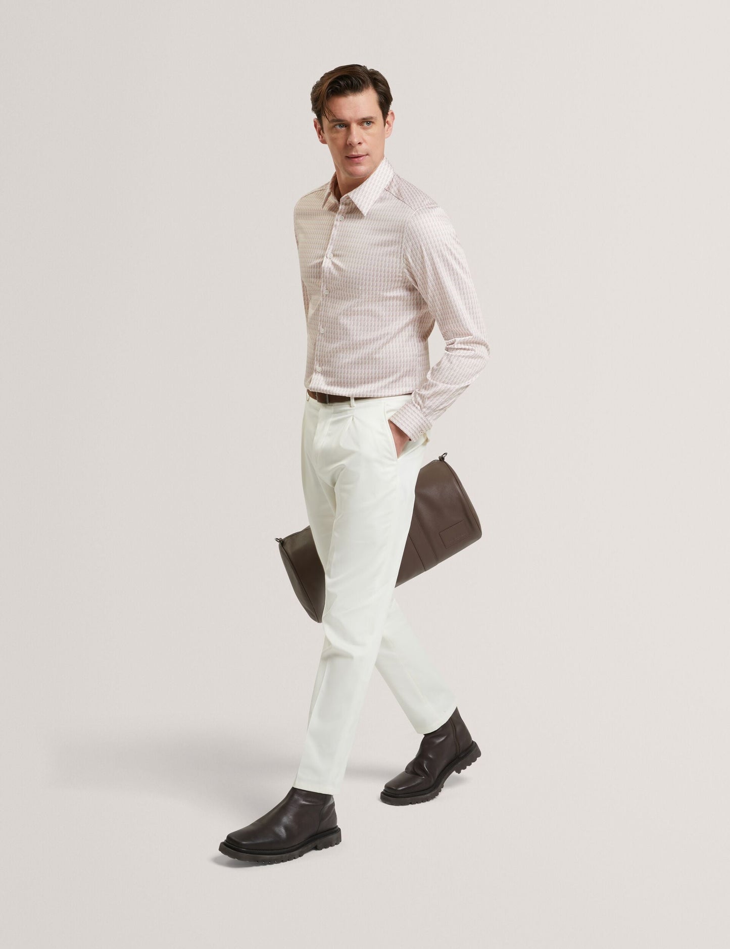 Ted Baker FIRDAWI Slim Geo Striped Long Sleeve Shirt