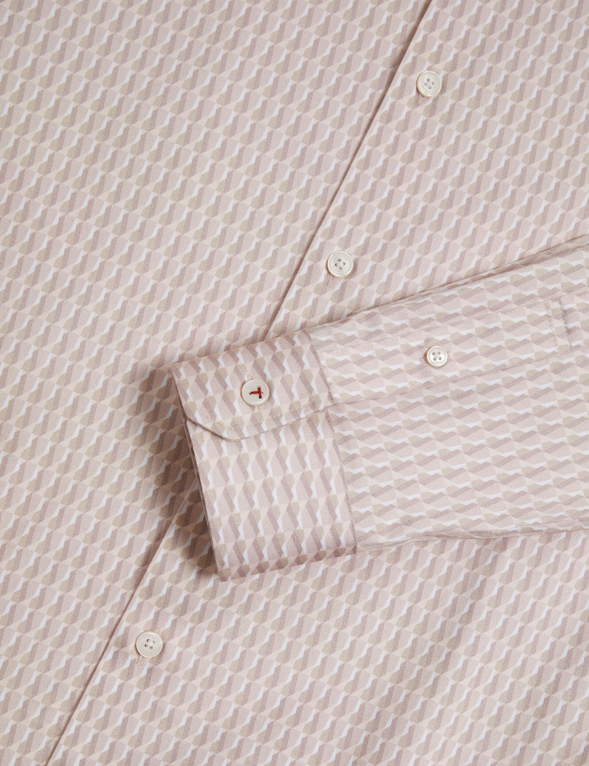 Ted Baker FIRDAWI Slim Geo Striped Long Sleeve Shirt