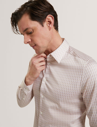 Ted Baker FIRDAWI Slim Geo Striped Long Sleeve Shirt