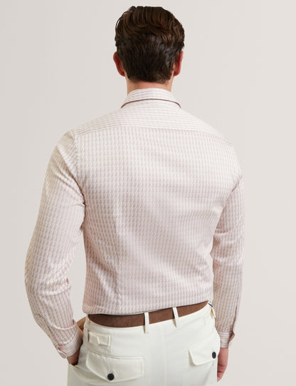 Ted Baker FIRDAWI Slim Geo Striped Long Sleeve Shirt