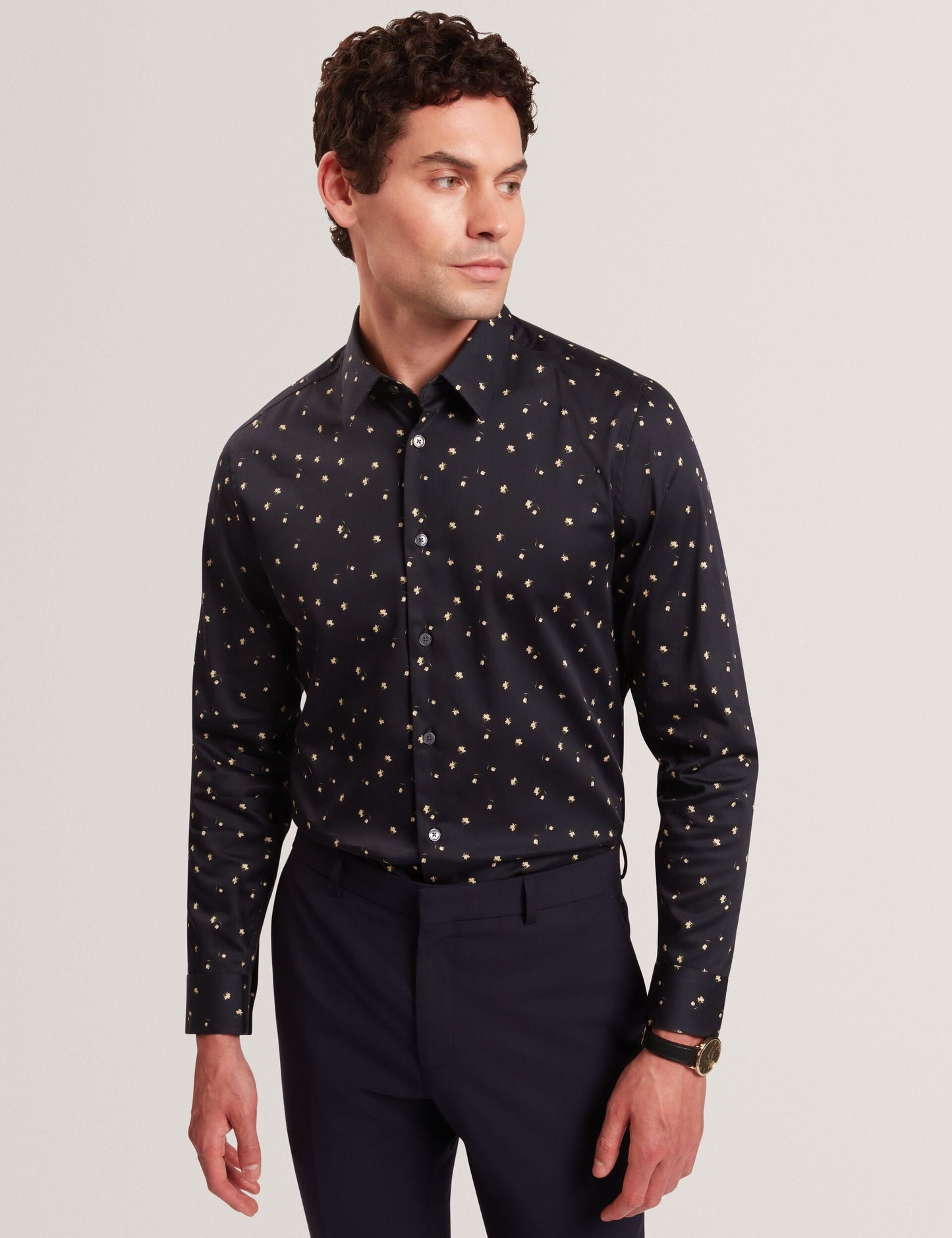 Ted Baker ISKRAN Ditsy Blooms Slim Long Sleeve Shirt