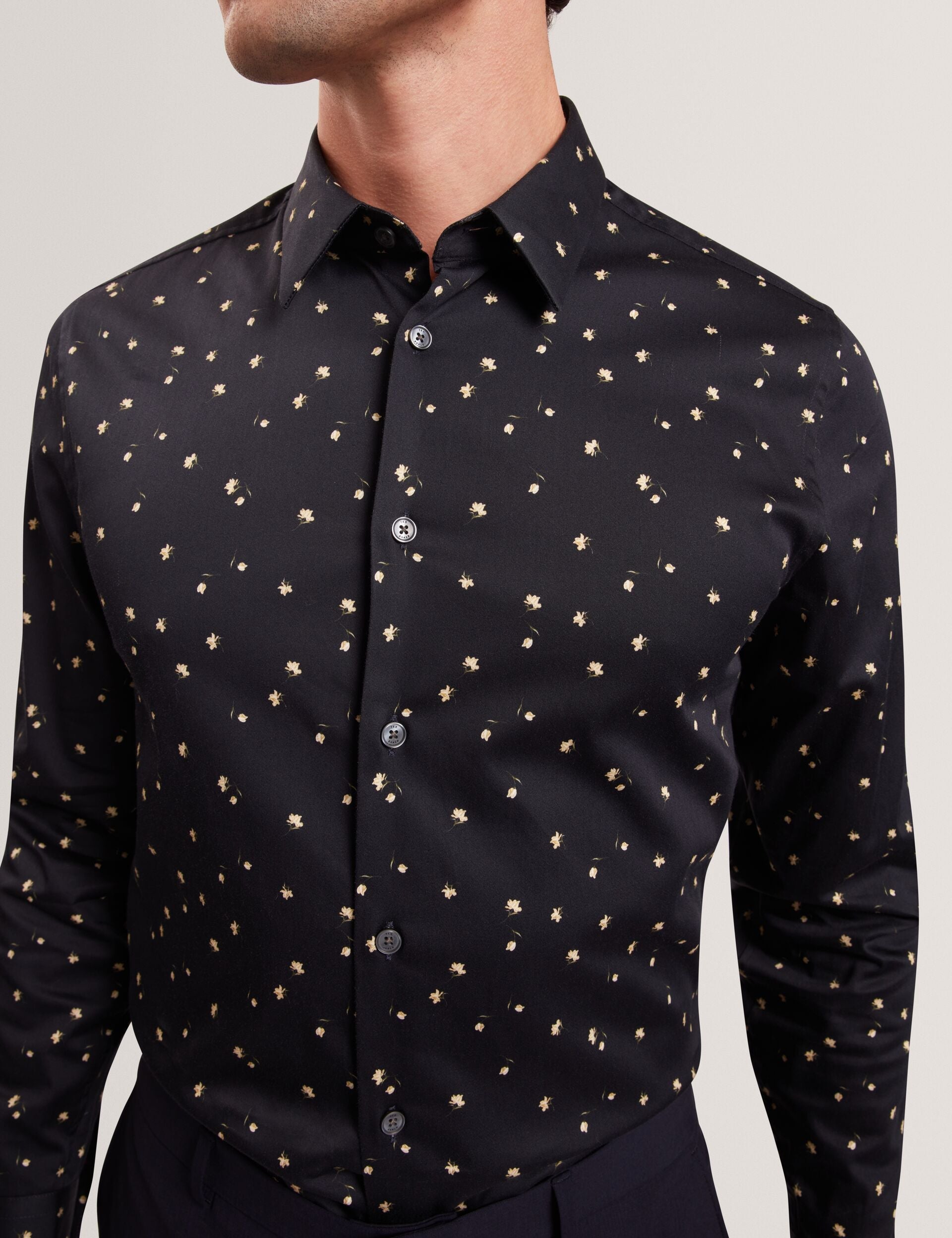 Ted Baker ISKRAN Ditsy Blooms Slim Long Sleeve Shirt