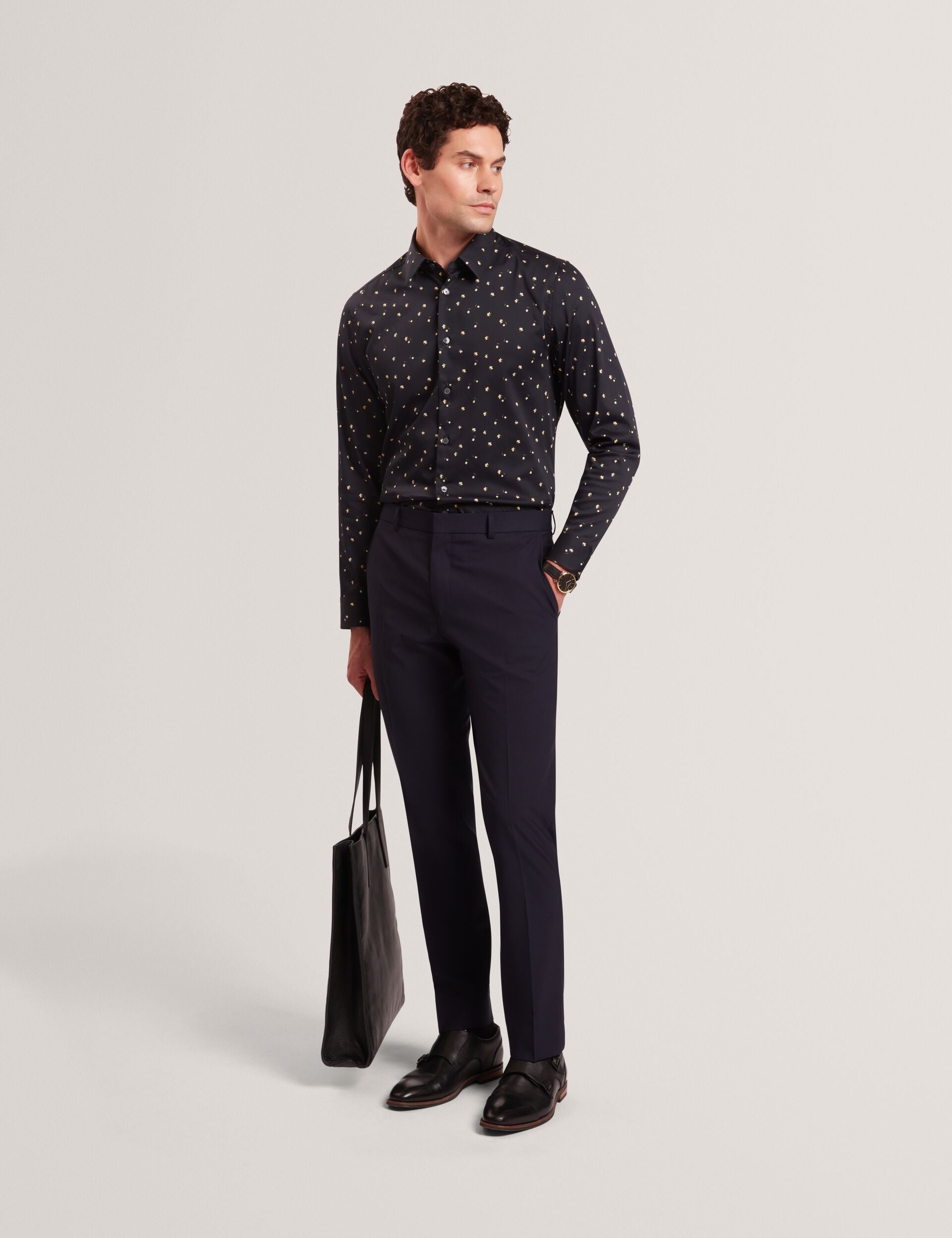 Ted Baker ISKRAN Ditsy Blooms Slim Long Sleeve Shirt