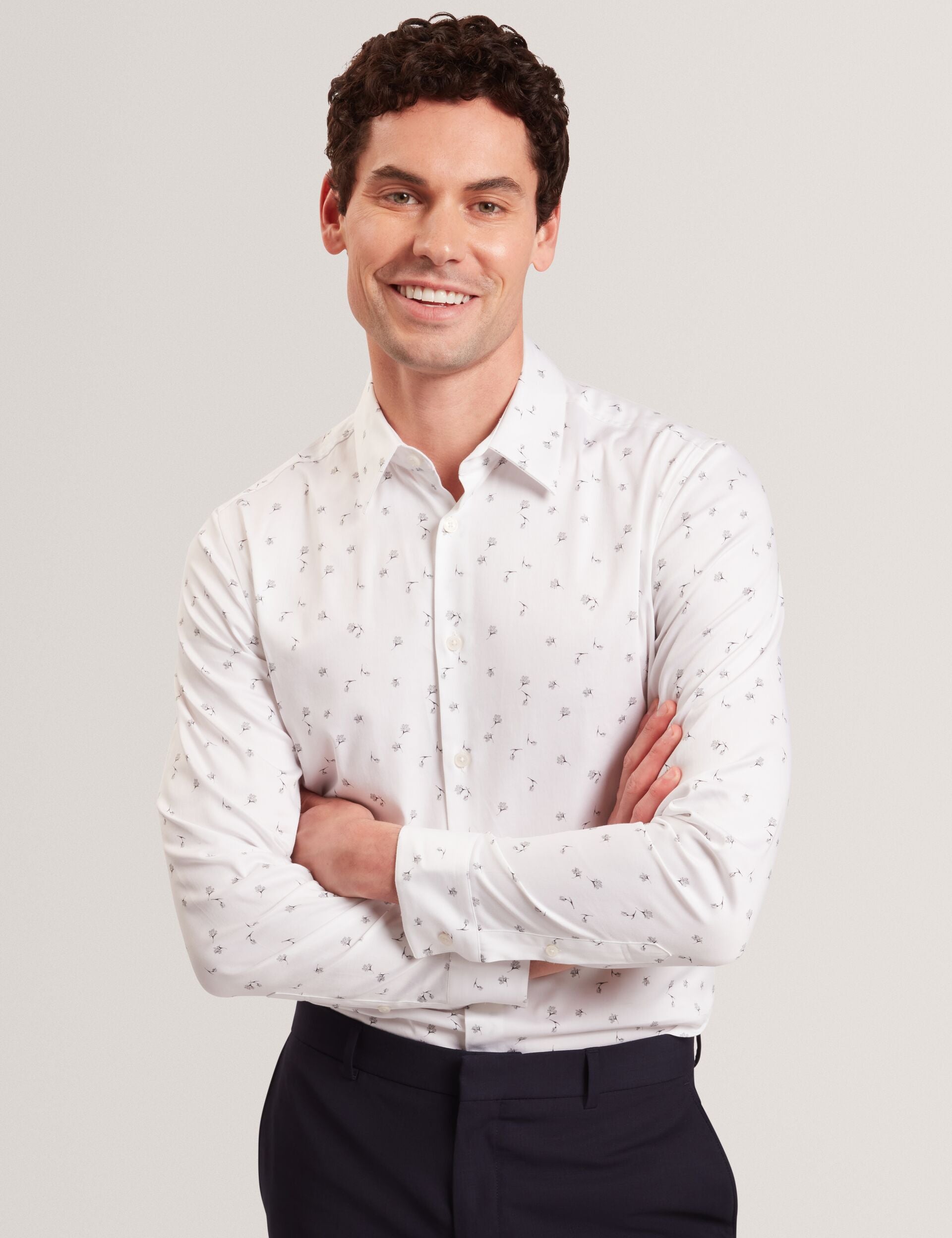 Ted Baker ISKRAN Ditsy Blooms Slim Long Sleeve Shirt