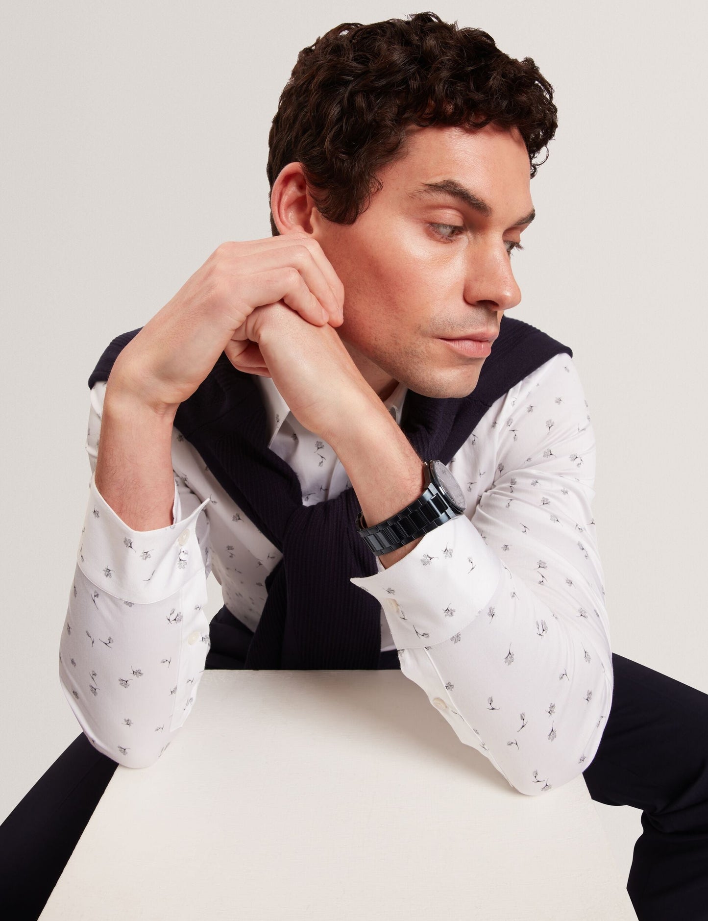Ted Baker ISKRAN Ditsy Blooms Slim Long Sleeve Shirt