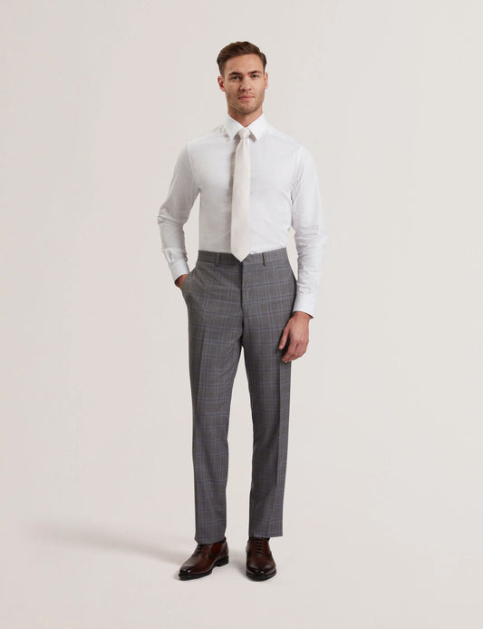 Ted Baker RONS - Windowpane Check Wool Suit Pants