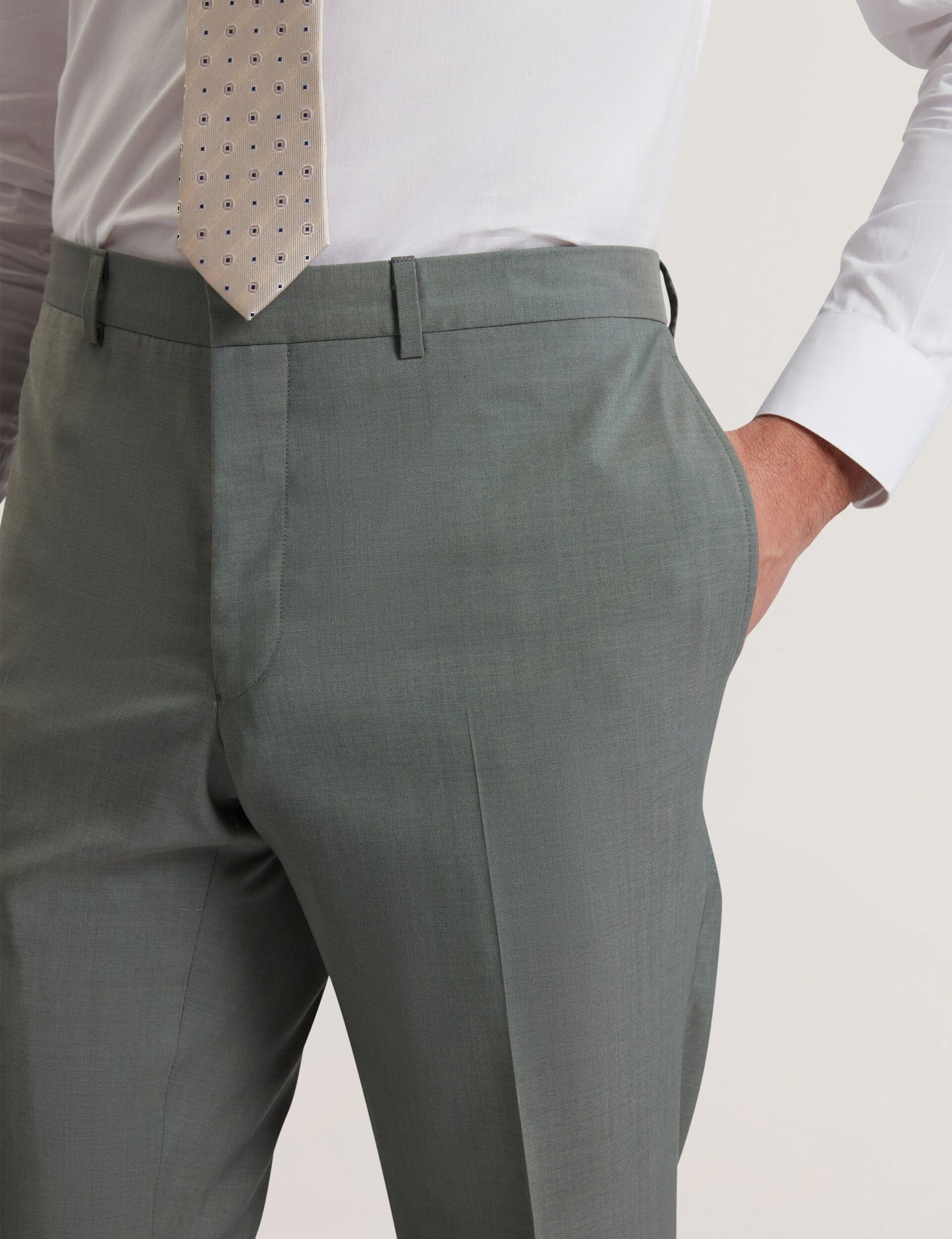Ted Baker ROGERLYS - Slim Fit Sage Green Wool Suit Pants