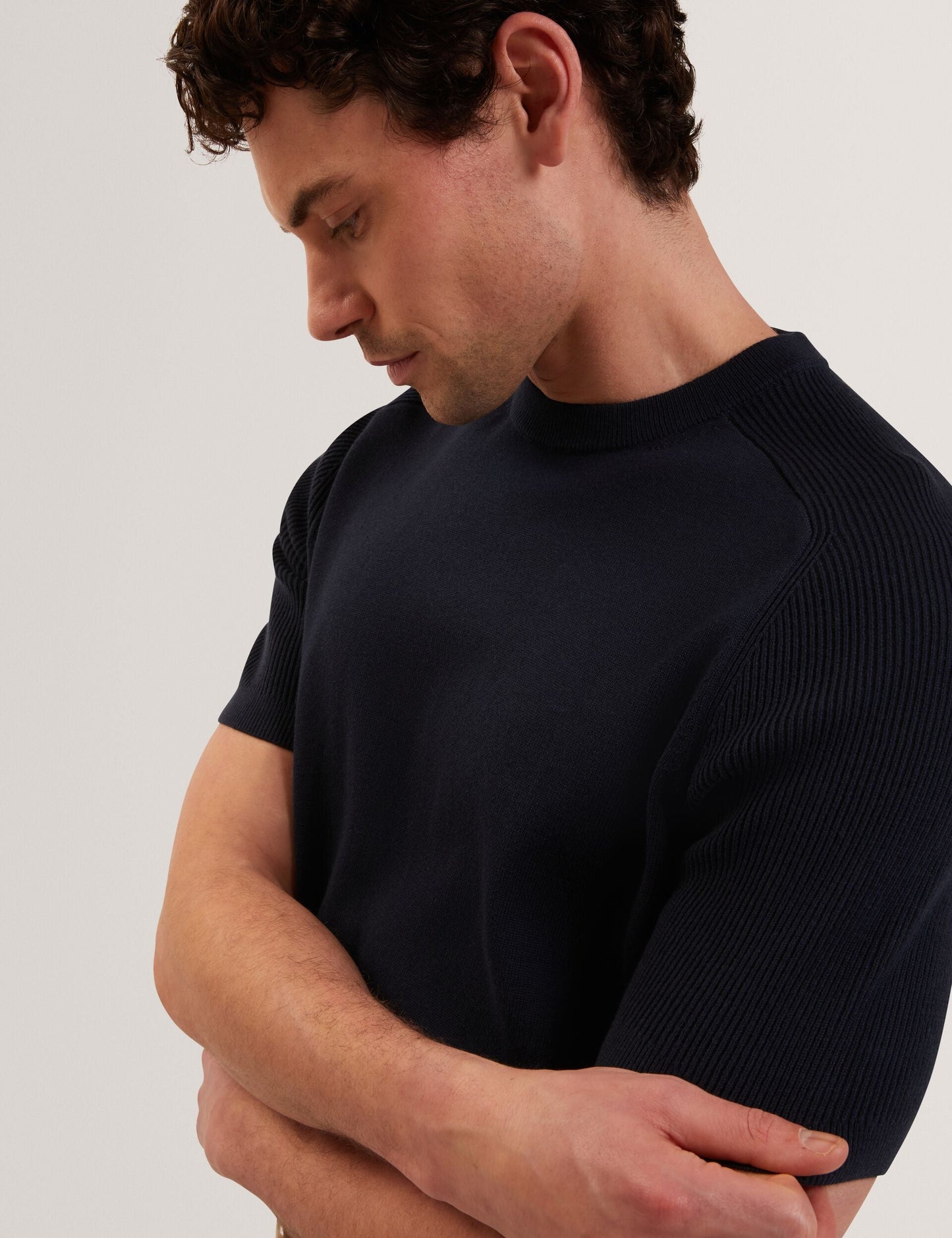 Ted Baker TORRENT Wool Blend Ribbed Raglan Polo Shirt