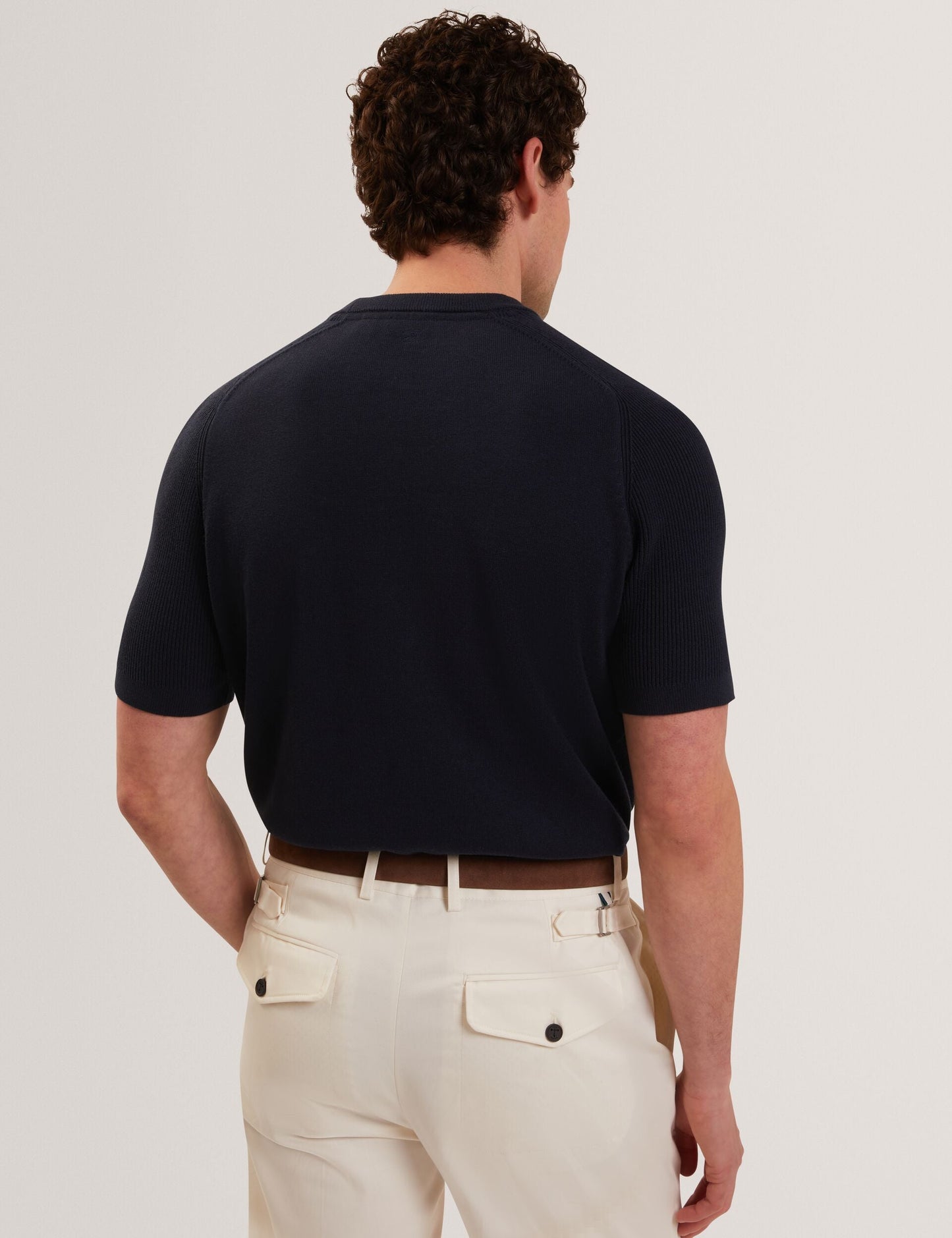 Ted Baker TORRENT Wool Blend Ribbed Raglan Polo Shirt