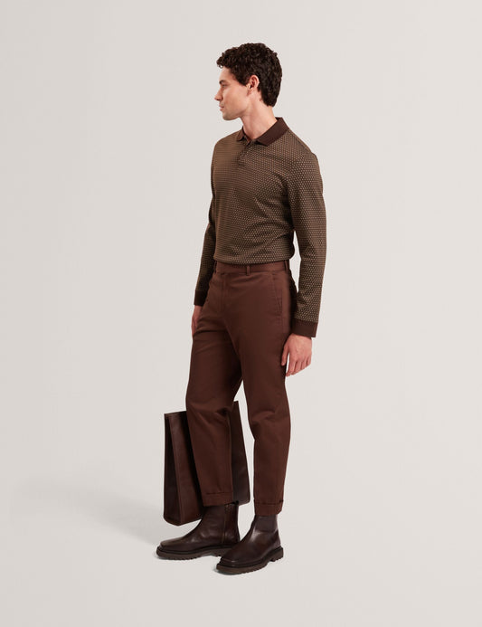 Ted Baker DURAND – Long Sleeve Geo Jacquard Polo