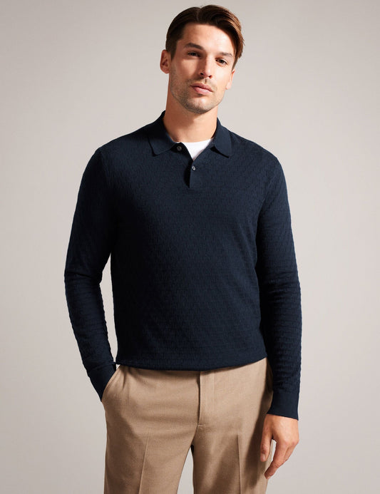 Ted Baker MORAR - T Knit Long Sleeve Polo Top