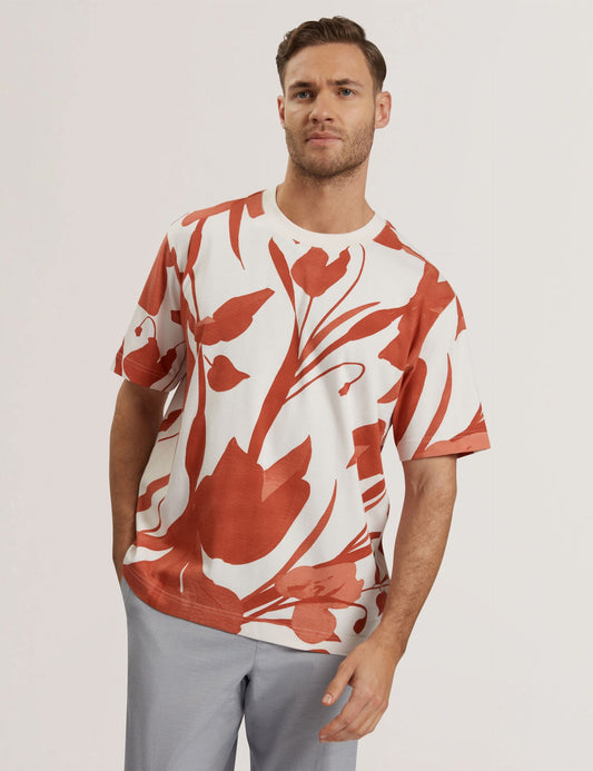 Ted Baker YIANNOS - Floral Print Heavyweight Cotton T-Shirt