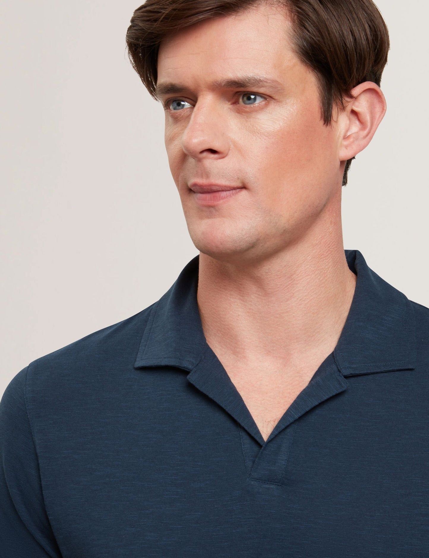 Ted Baker ANITO Open Neck Cotton Linen Polo Shirt