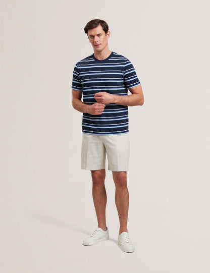 Ted Baker GORANO - Short Sleeve Textured Striped T-Shirt