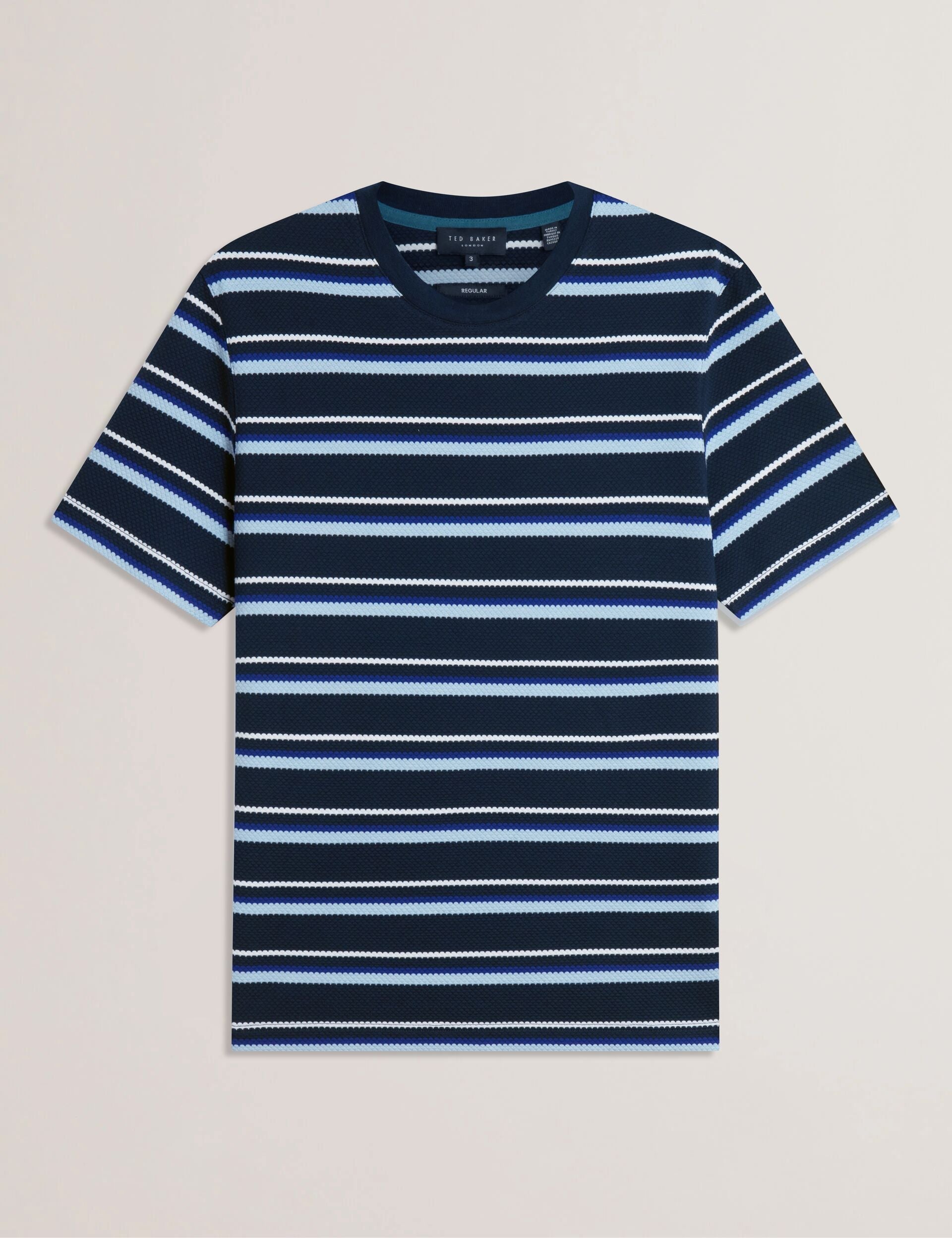Ted Baker GORANO - Short Sleeve Textured Striped T-Shirt
