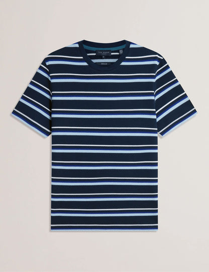 Ted Baker GORANO - Short Sleeve Textured Striped T-Shirt