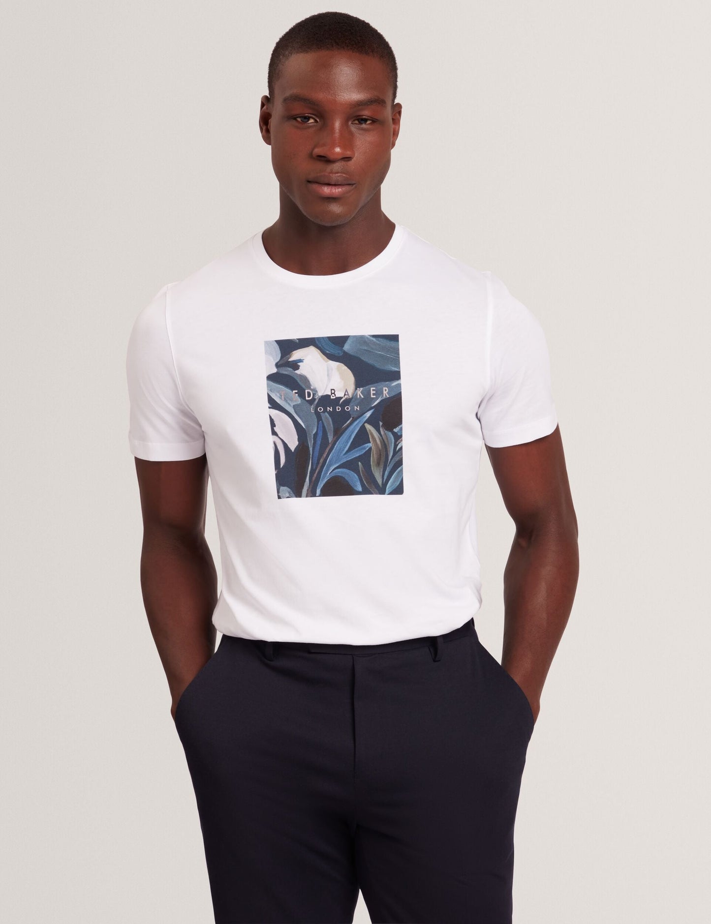 Ted Baker JUSTINOO - White Branded Box Print Graphic Cotton T-Shirt