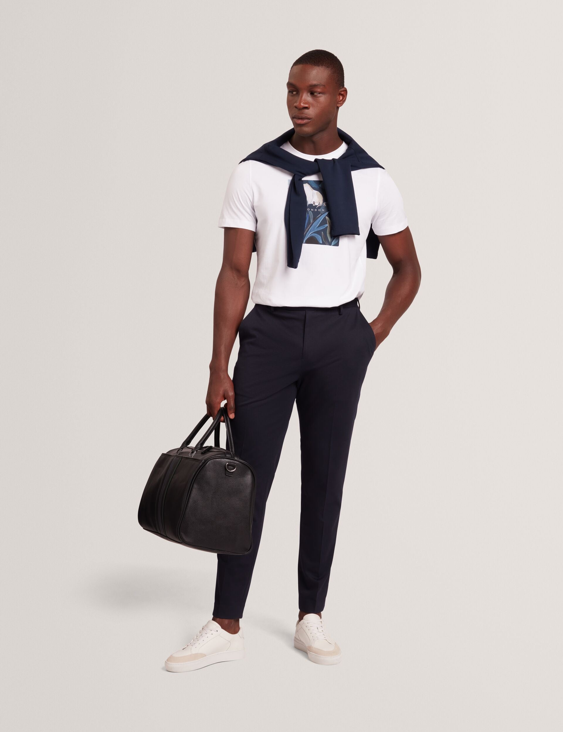 Ted Baker JUSTINOO - White Branded Box Print Graphic Cotton T-Shirt