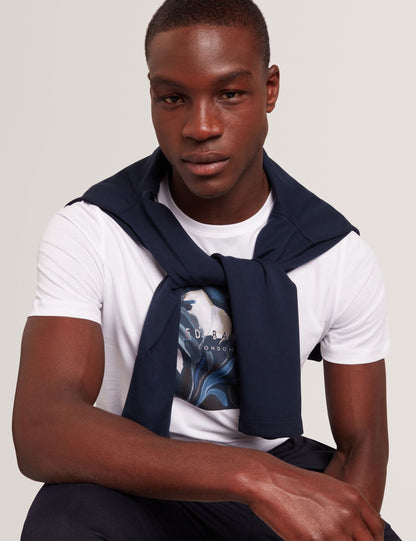 Ted Baker JUSTINOO - White Branded Box Print Graphic Cotton T-Shirt