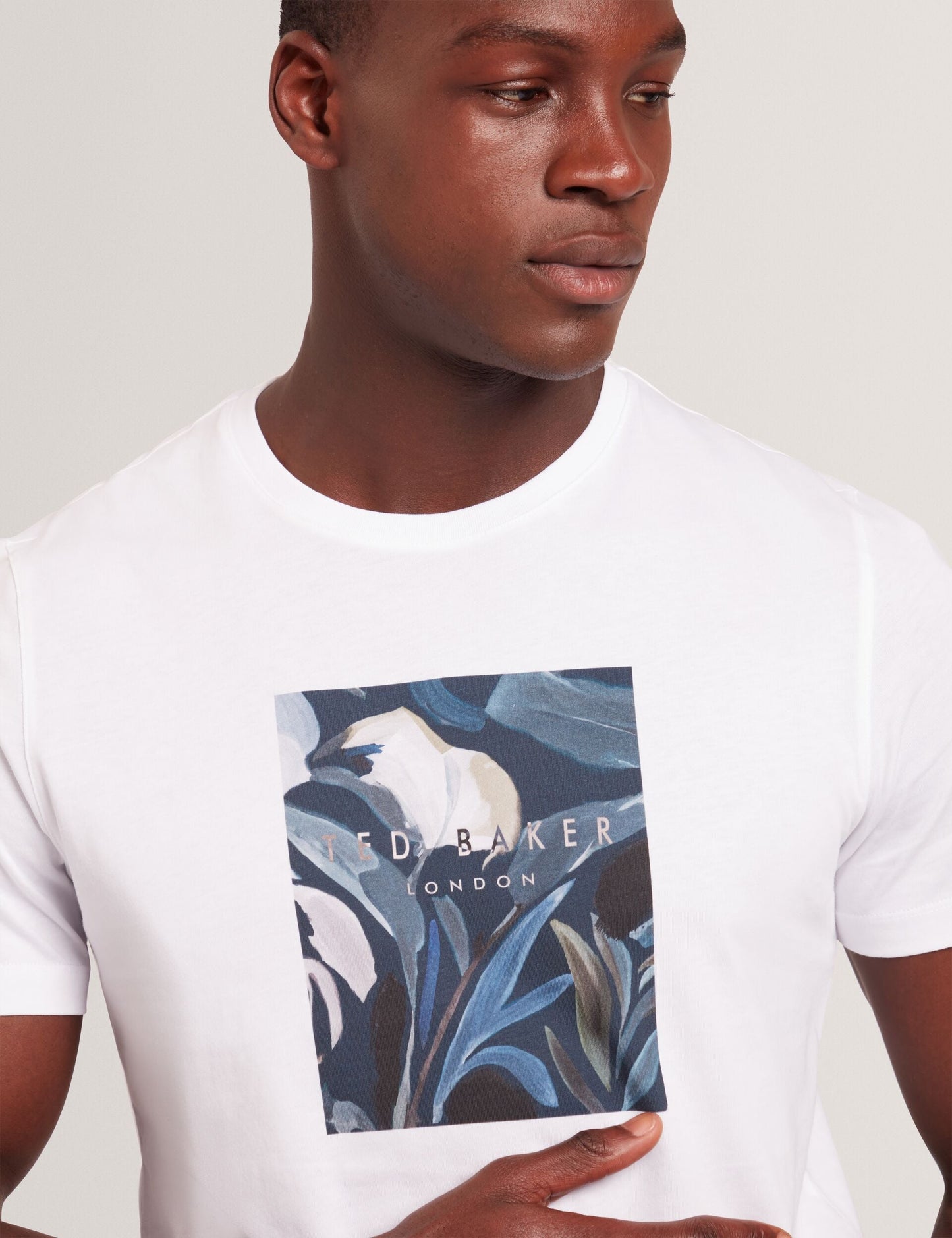 Ted Baker JUSTINOO - White Branded Box Print Graphic Cotton T-Shirt