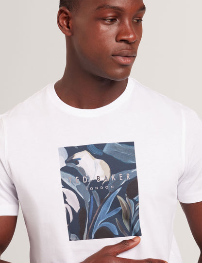 Ted Baker JUSTINOO - White Branded Box Print Graphic Cotton T-Shirt