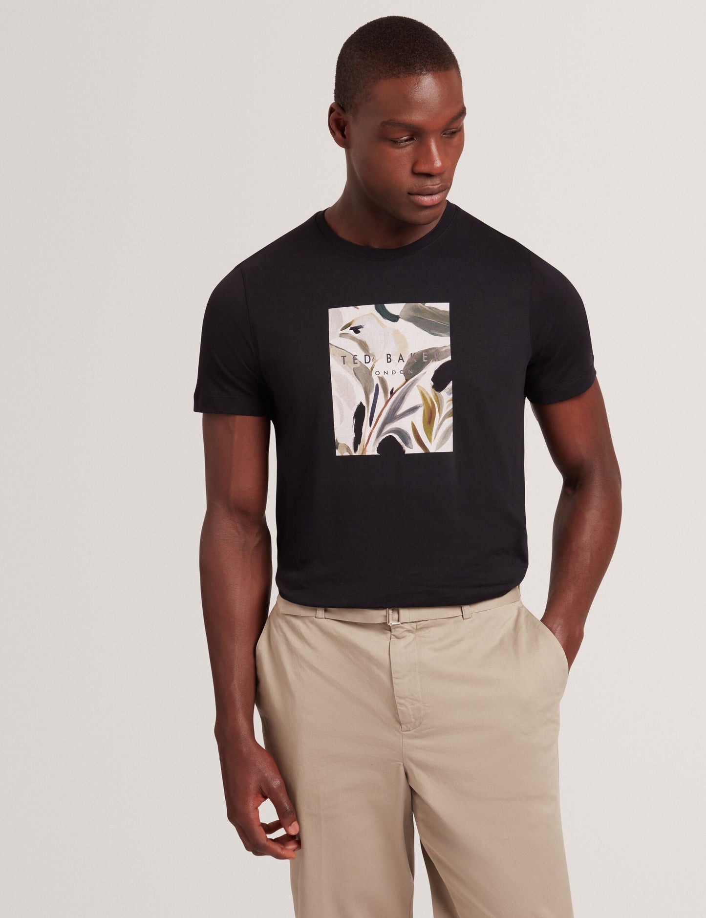 Ted Baker JUSTINOO - Black Branded Box Print Graphic Cotton T-Shirt