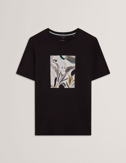 Ted Baker JUSTINOO - Black Branded Box Print Graphic Cotton T-Shirt