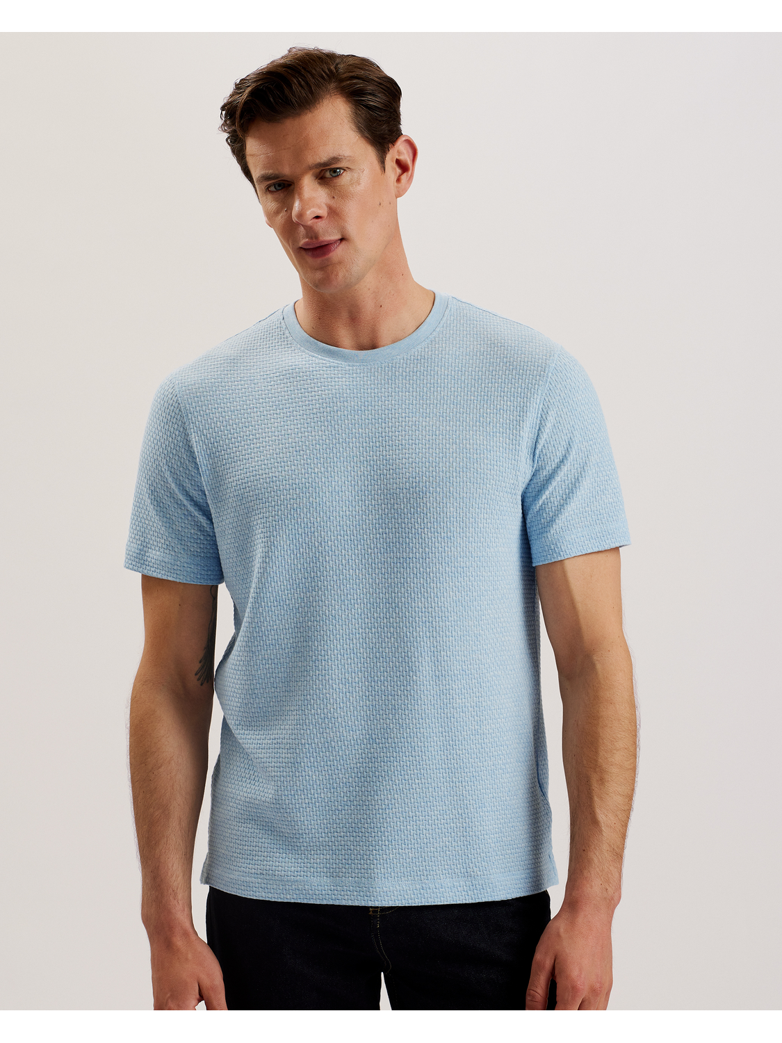 Ted Baker CURLYS - Textured Knit Cotton Short Sleeve T-Shirt