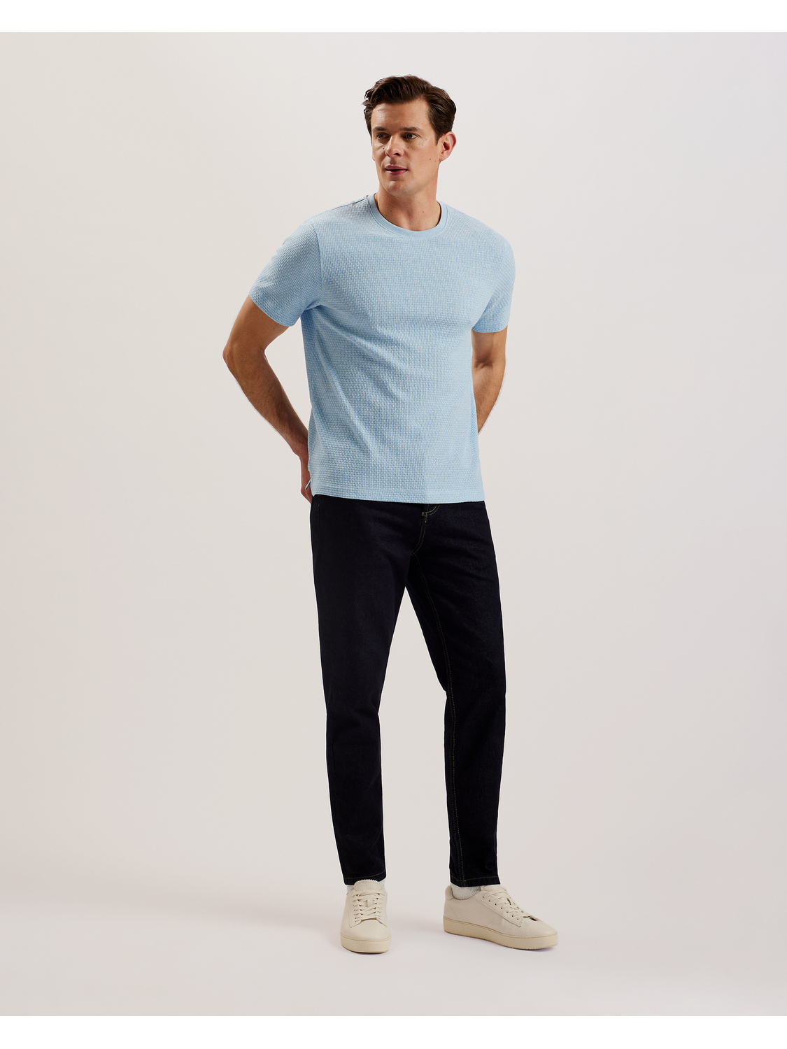 Ted Baker CURLYS - Textured Knit Cotton Short Sleeve T-Shirt