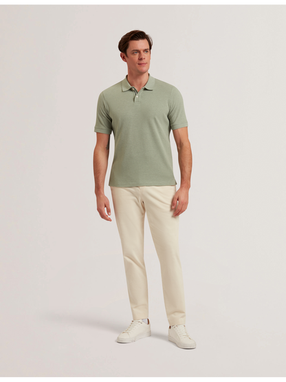 Ted Baker REDMAN - Textured Pure Cotton Knitted Polo Shirt