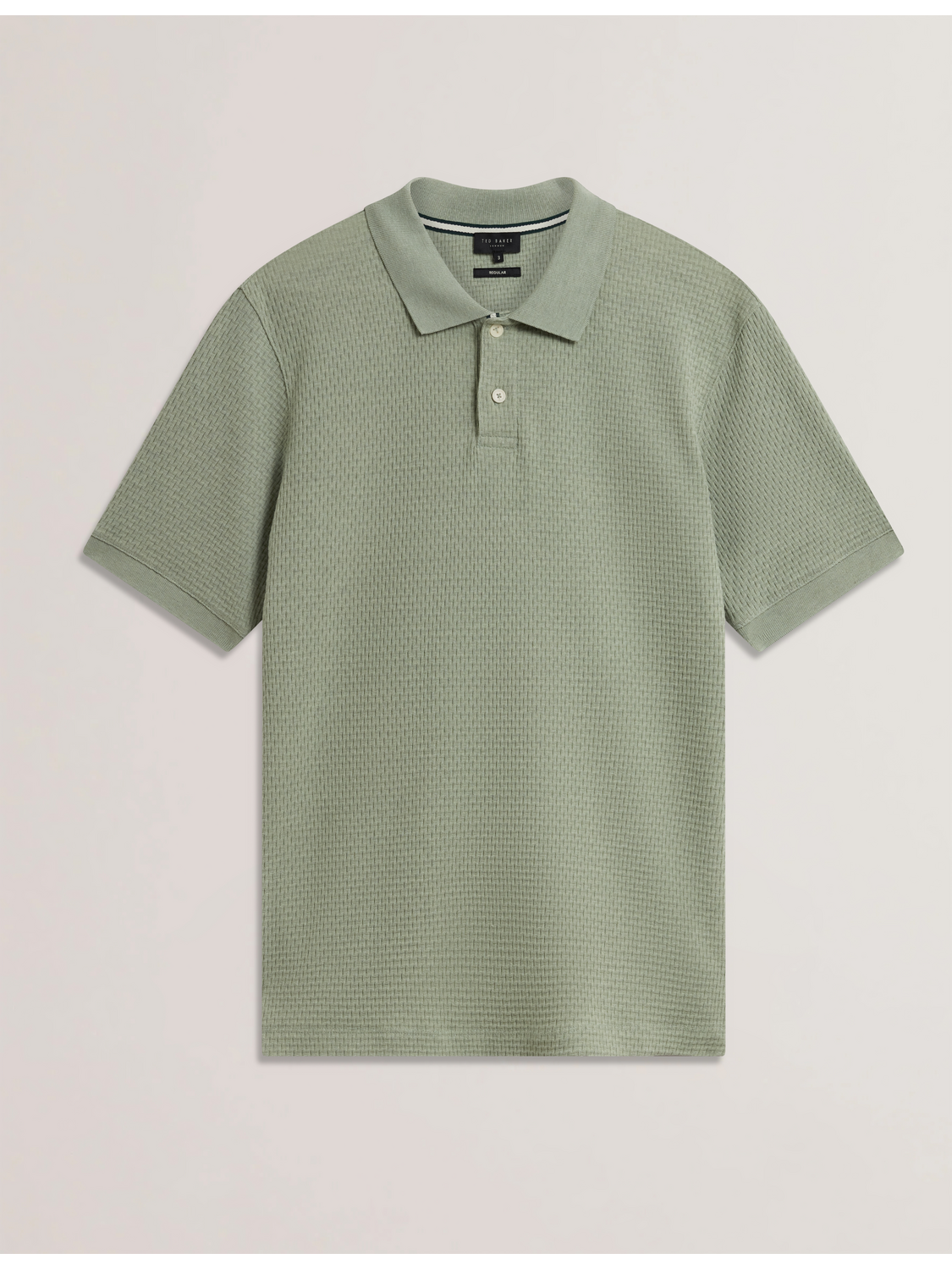 Ted Baker REDMAN - Textured Pure Cotton Knitted Polo Shirt