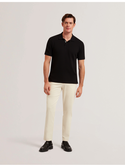 Ted Baker REDMAN - Textured Pure Cotton Knitted Polo Shirt
