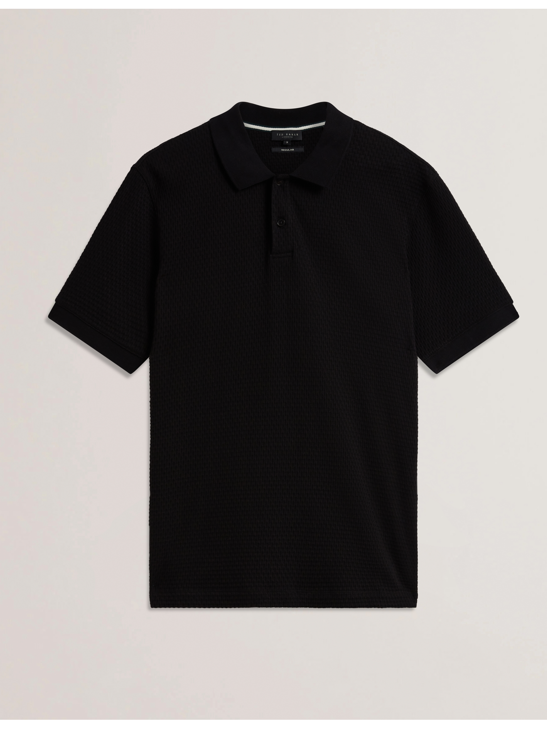 Ted Baker REDMAN - Textured Pure Cotton Knitted Polo Shirt